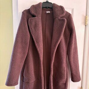 Burgundy Fleece Coat